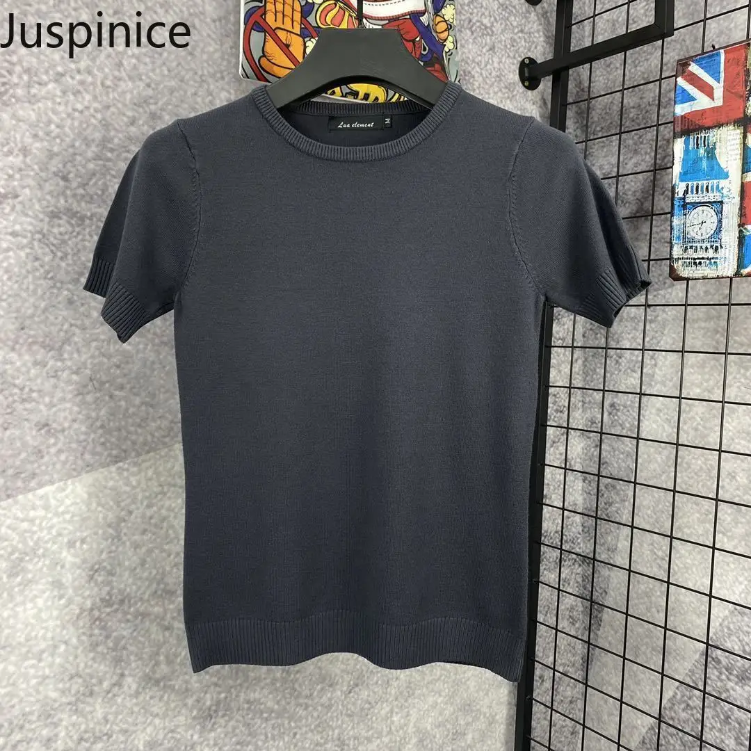 الشتاء الصلبة سميكة نصف الياقة المدورة سترة الرجال ضئيلة عادية شارع العليا قاع قميص قصيرة الأكمام البلوزات الذكور الملابس