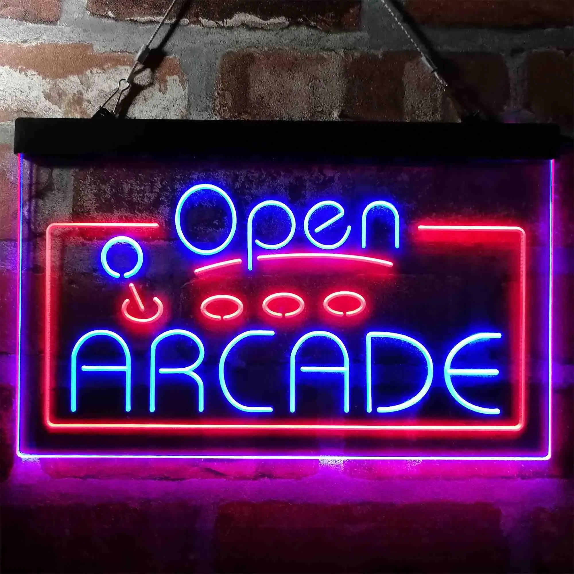 Open Arcade. Game Console/Controller Dual Color Led Neon Sign st6-i4016