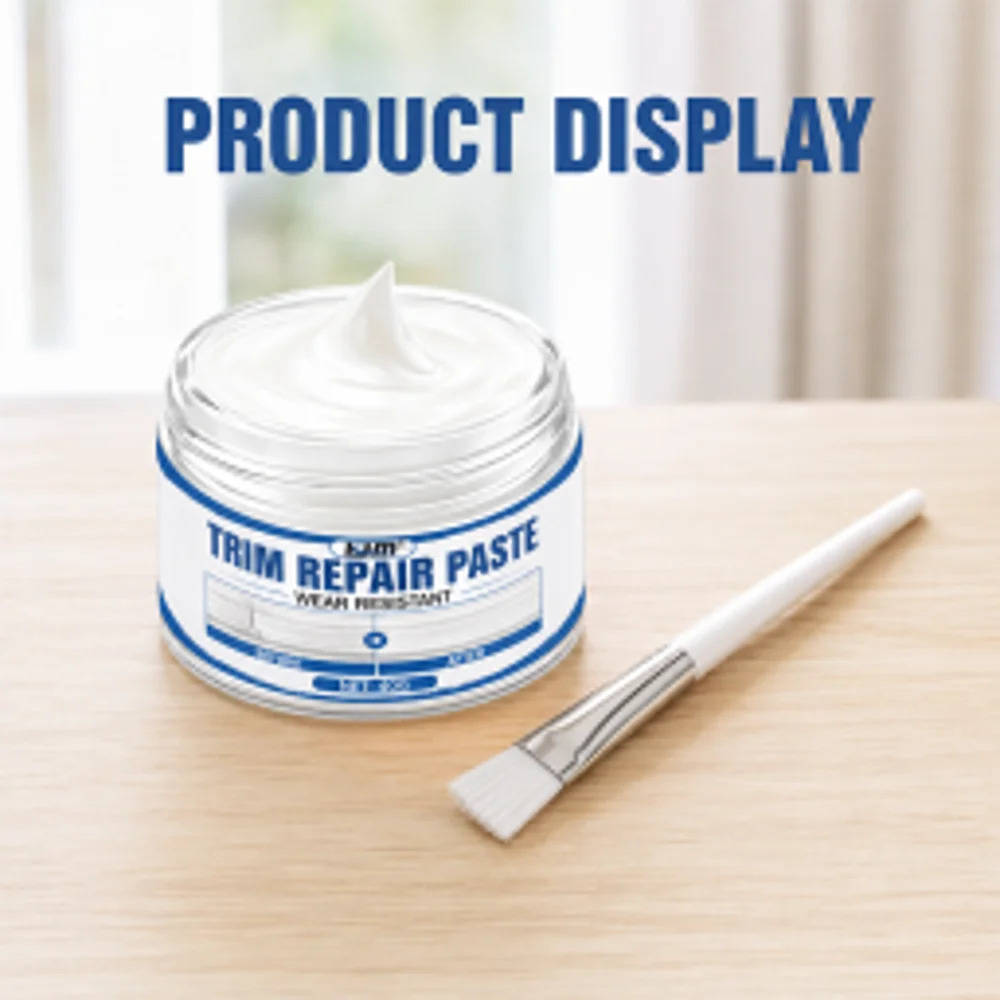 KJM White Wood Repair Paste For Furniture Door Frame Stair Railing Wardrobe Table Surface Scratch Filler Putty 40g Easy Use