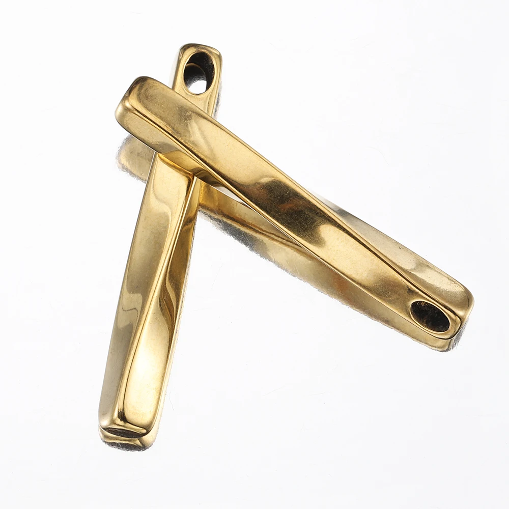 5pcs 40mm Stainless Steel Twist Stick Pendants Long Club Geometric Bar Charms Spriral Sticks for Necklace Jewelry Making DIY