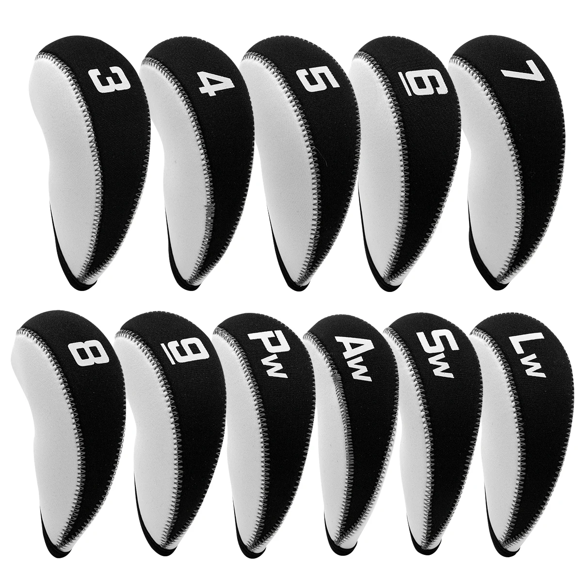 11pcs/Set High Quality Neoprene Golf Iron Headcover Waterproof Golf Club Iron Head Covers Set Protector Case Golf Head Cover Set