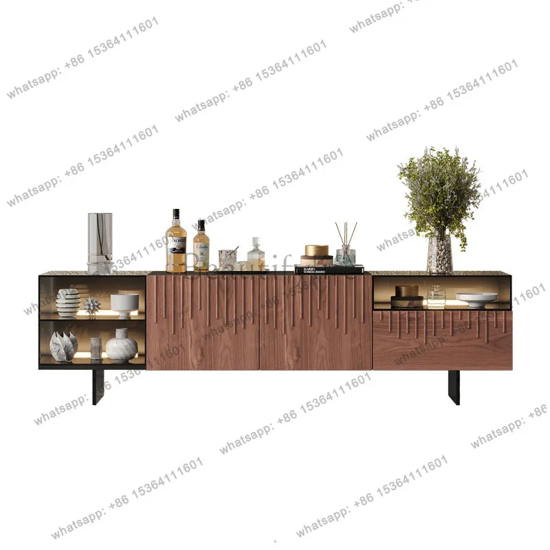 

Italian light luxury TV cabinet acrylic living room high-grade suspended glass locker