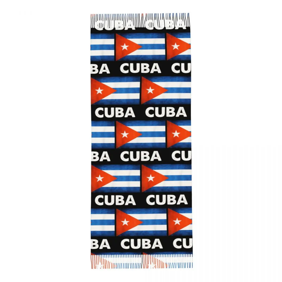 Cuban Cuba Country Flag Scarf Tassel Scarves Women Soft Warm Shawls and Wraps Long Fall Winter Shawl Wrap