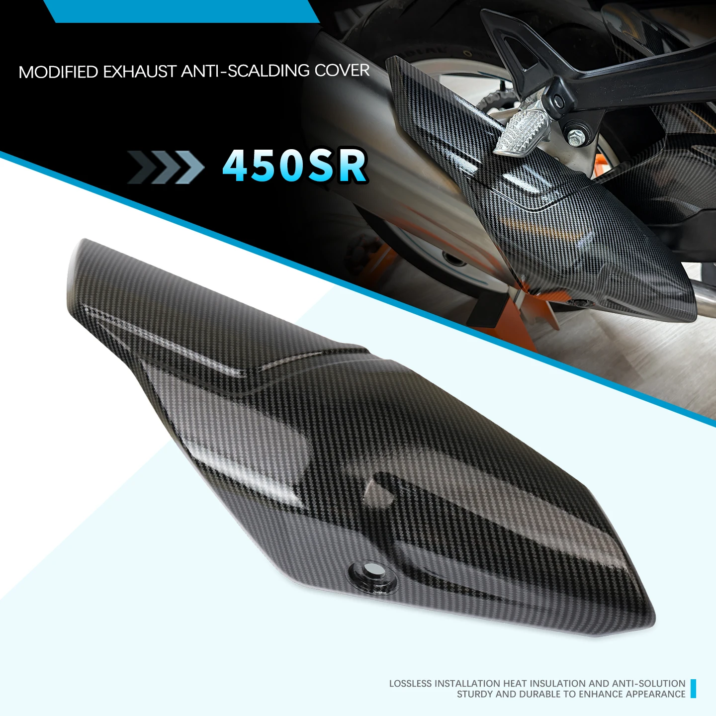 

For 450SR Carbon Fiber Motorcycle Exhaust Heat Shield Cover Protective Anti Scalding Fit For 450SR 450sr 450 SR
