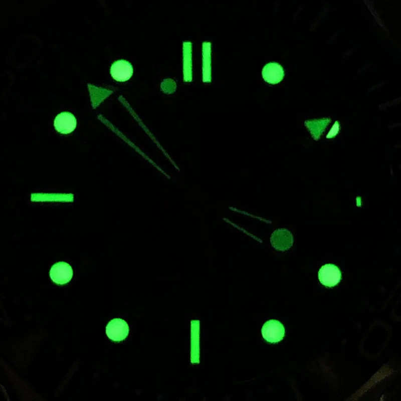 BL 31mm White Dial For Mens Watch Green Luminous Hand Fit NH34(GMT) Automatic Movement 3 o\'clock Date Function