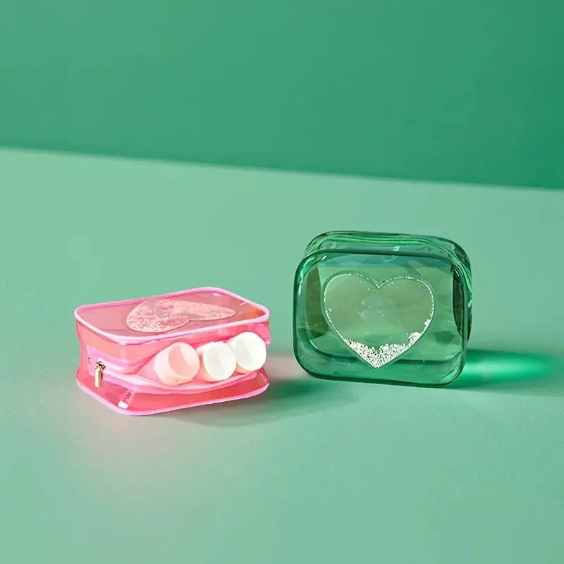 حقيبة تخزين للسفر، حقائب مستحضرات التجميل PVC، حافظات شفافة مقاومة للماء، سعة كبيرة، حقيبة غسيل بلاستيكية بسحاب، حقيبة مكياج محمولة