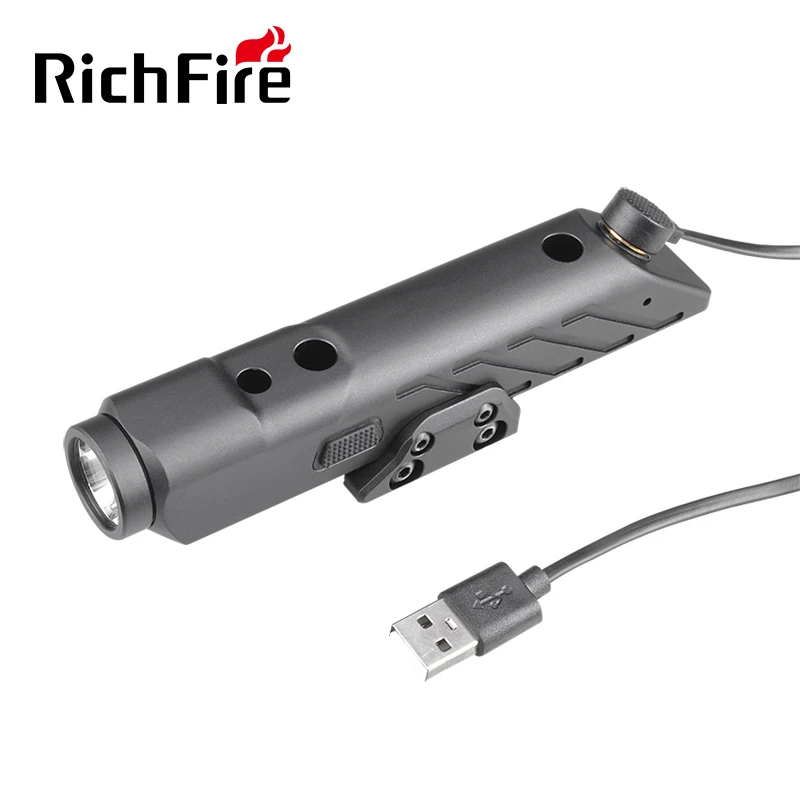 

New RichFire Tactical Flashlight 1700LM Green Laser Light Combo IP66 Waterproof Outdoor Rechargeable Torch for Camping Hunting