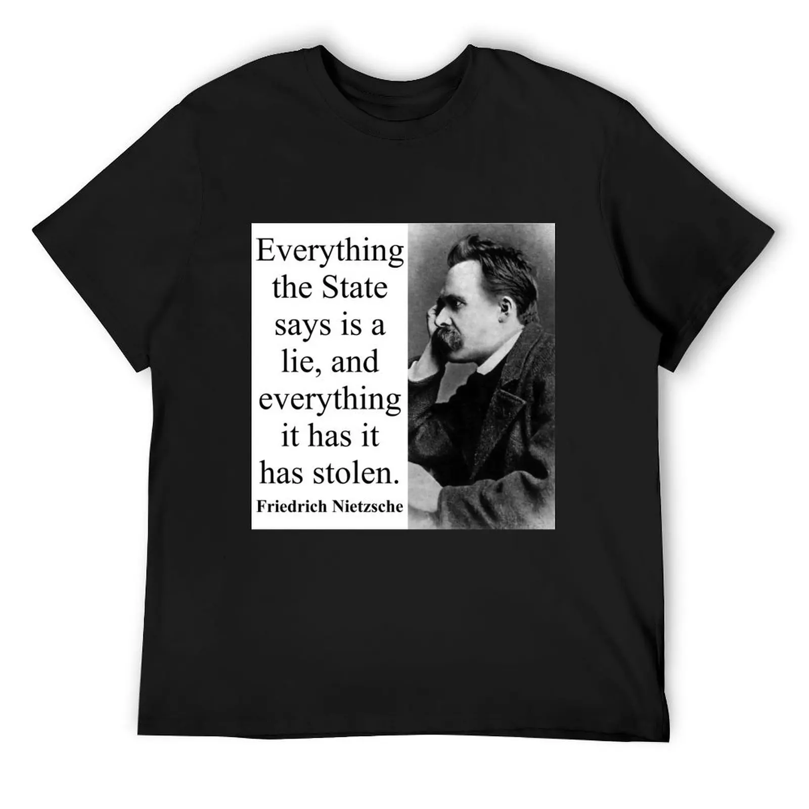 

Everything The State Says - Nietzsche T-Shirt oversized t shirt cotton graphic tees tops clothes for men