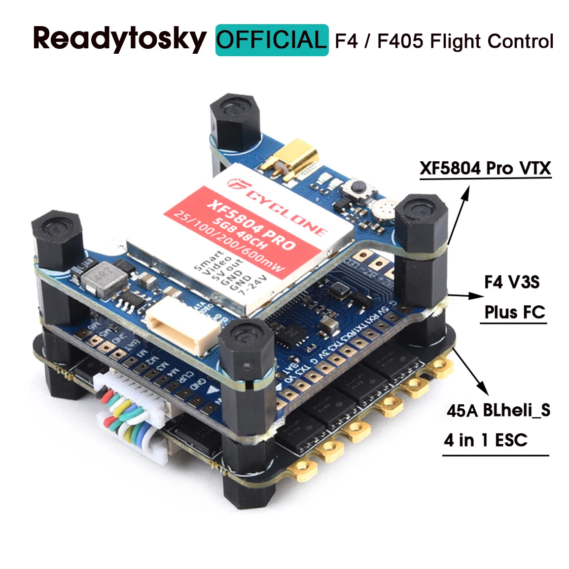 45A 4in1 ESC & F4 V3S Plus / F405 F4 V1.1 Flight Control / XF5804 PRO 48CH  For FPV RC Racer Freestyle Drone