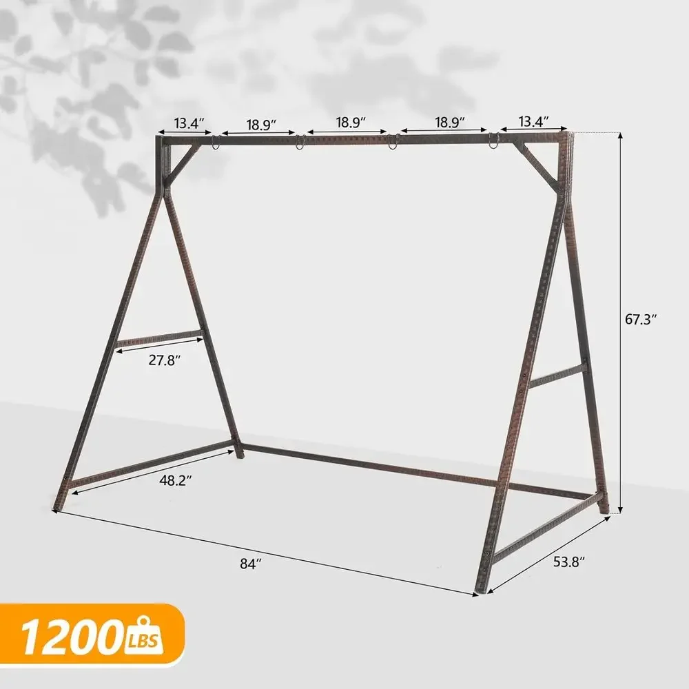 Weather-Resistant A-Type Swing Stand, Supports 1200 lbs for 4-5 Person Swings, Ideal for Family Outdoor Relaxation