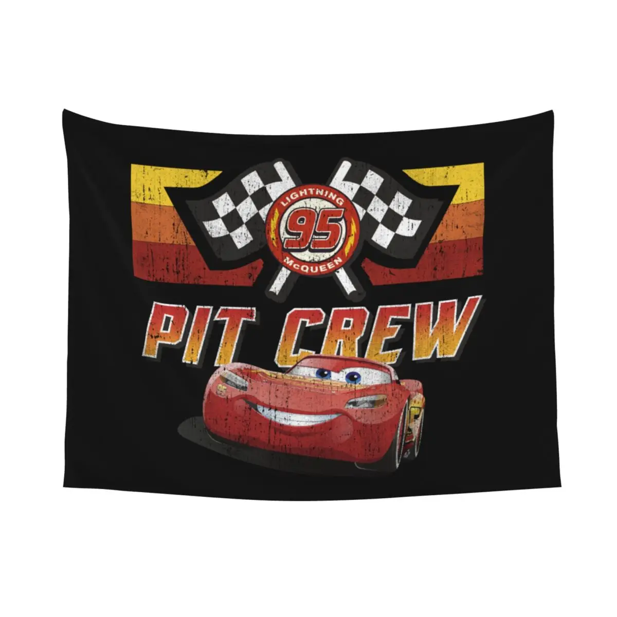 Custom Lightning McQueen Pit Crew Tapestries for Living Room Hippie Wall Hanging Tapestry Home Decoration