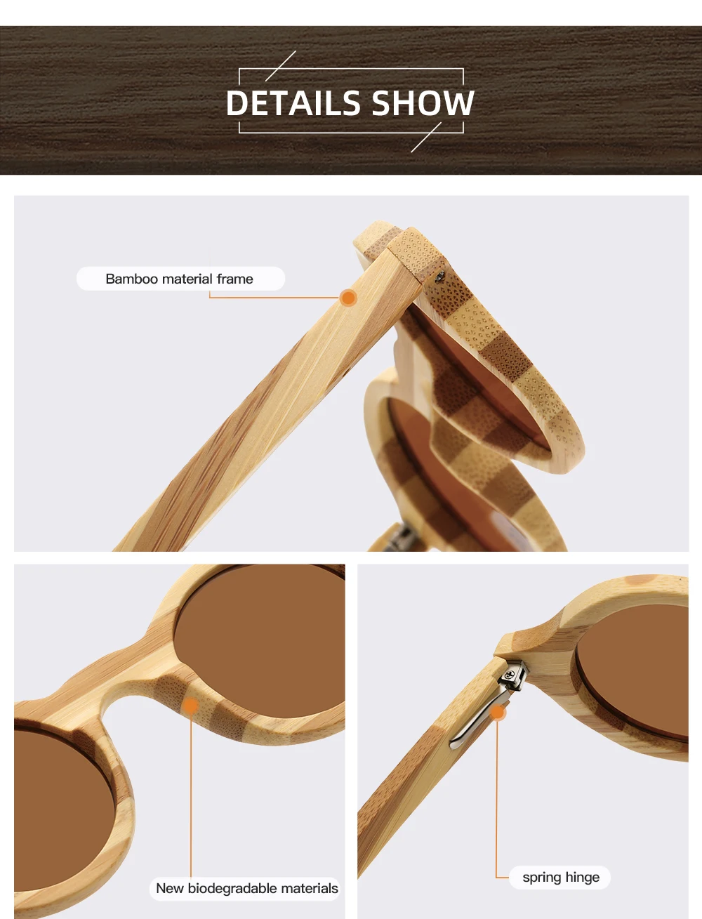 GM Natürliche Zebra Bambus Holz Aduit Sonnenbrille Handgemachte Polarisierte Gläser Spiegel Beschichtung Linsen Brillen Mit Geschenk Box 8620C – Detail 7