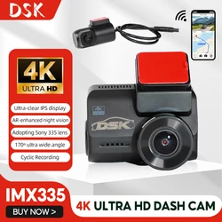 4K Hidden Type Ultra HD Dash Cam Night Vision 2.4G WiFi Driving Recorder Car DVR G-Sensor Car Camera Custom Mold 