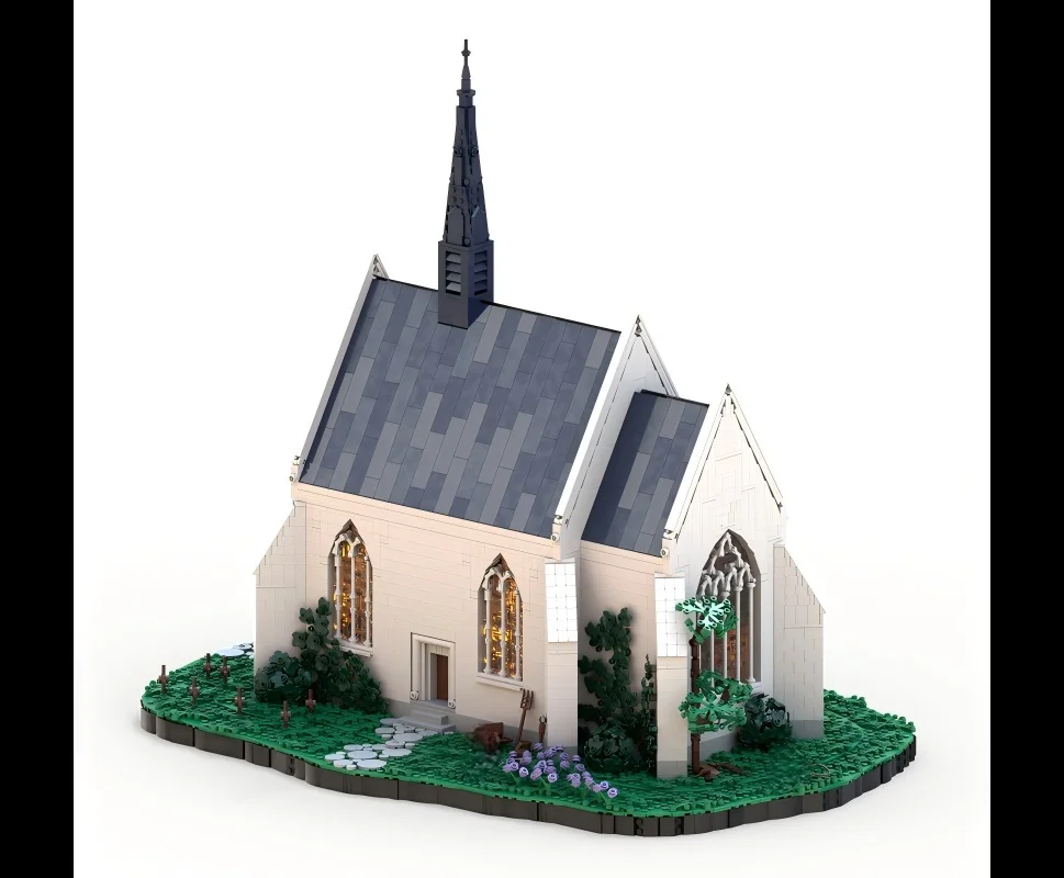 7085 PCS Trinity Chapel Architecture Model Building Blocks Exquisite Lighted Craftsmanship DIY Assembly Collectible Display