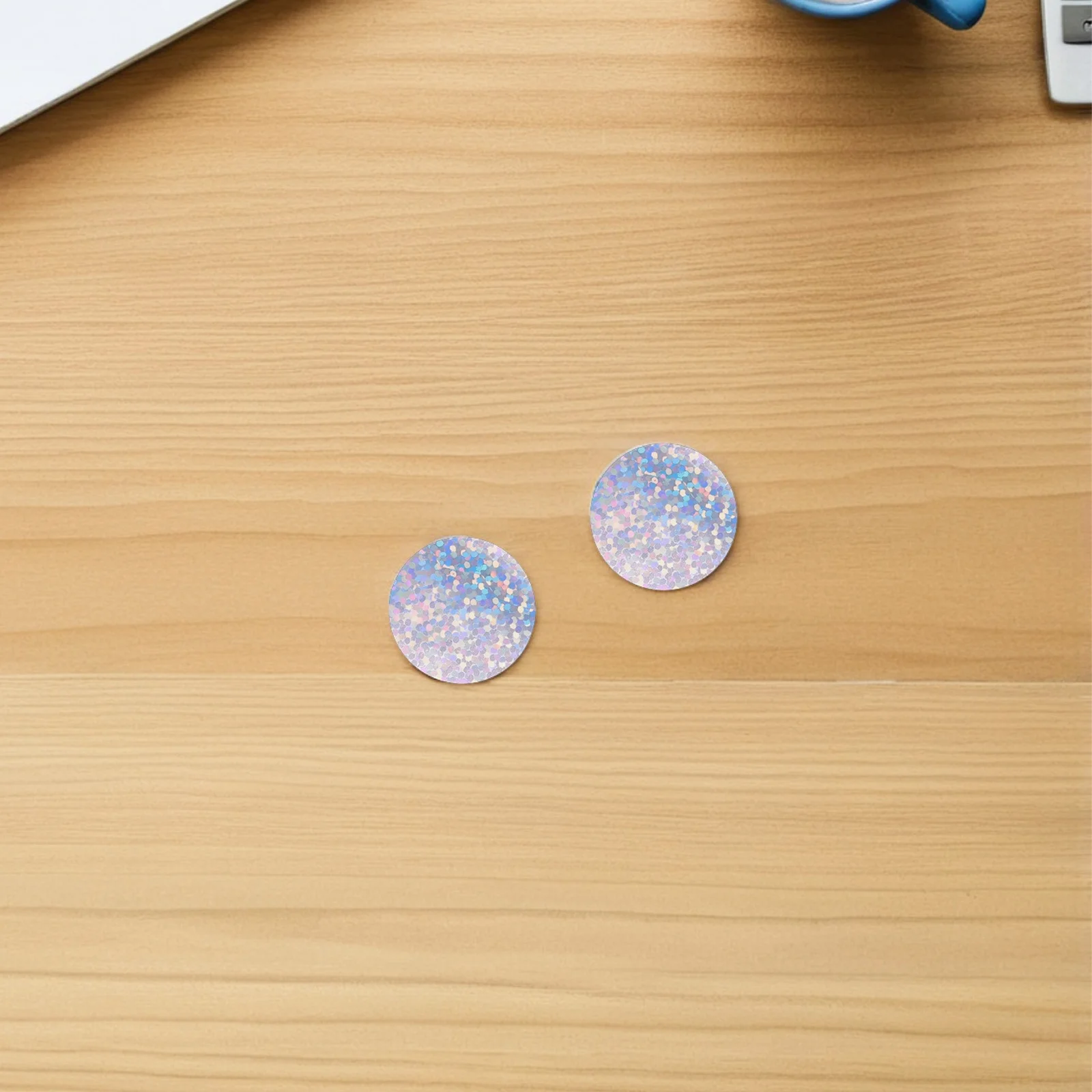 

6 Rolls 2.5cm Round Blank Stickers Holographic Adhesive Labels for Envelopes Jars Calendars Boxes DIY Labeling and Sealing Needs