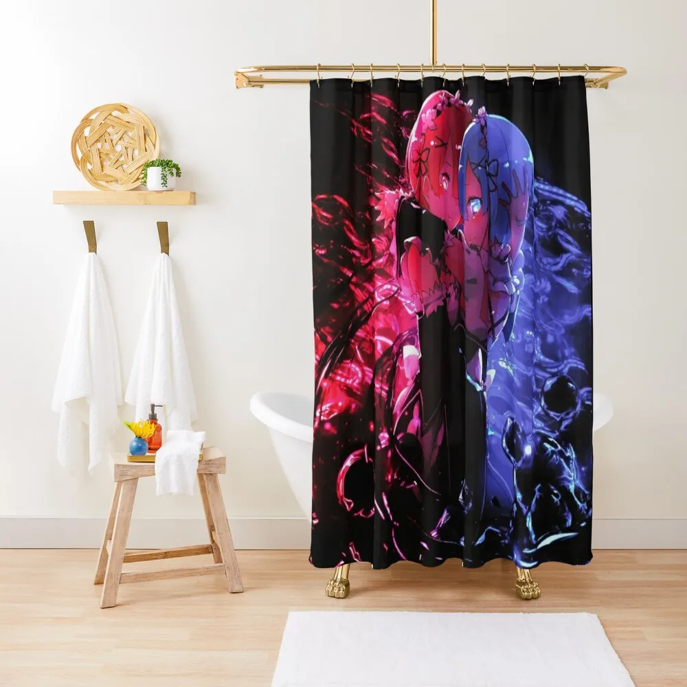 

Rem and Ram ( re zero ) Shower Curtain Shower Waterproof Accessories For Shower And Services Curtain