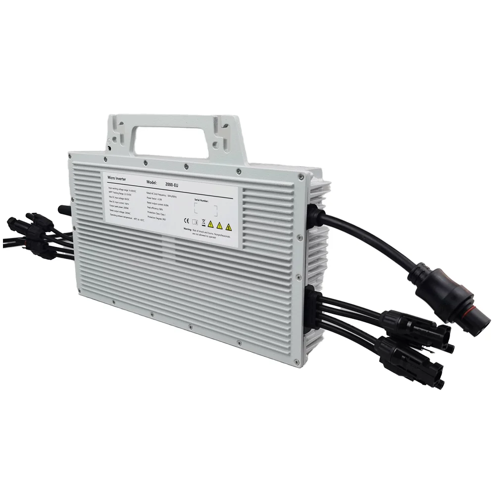 2250W Aluminum Alloy 2.4G WiFi Micro Inverter 50/60Hz Outdoor Waterproof Design App Control With Fixed Installation Screws