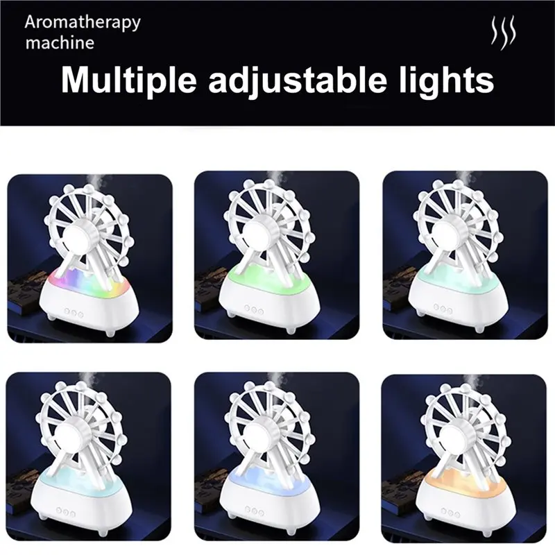 A65T-Ferris Wheel Aromatherapy Diffuser Essential Oil With BT Speaker Noiseless Operation For Room And Gym EU Plug