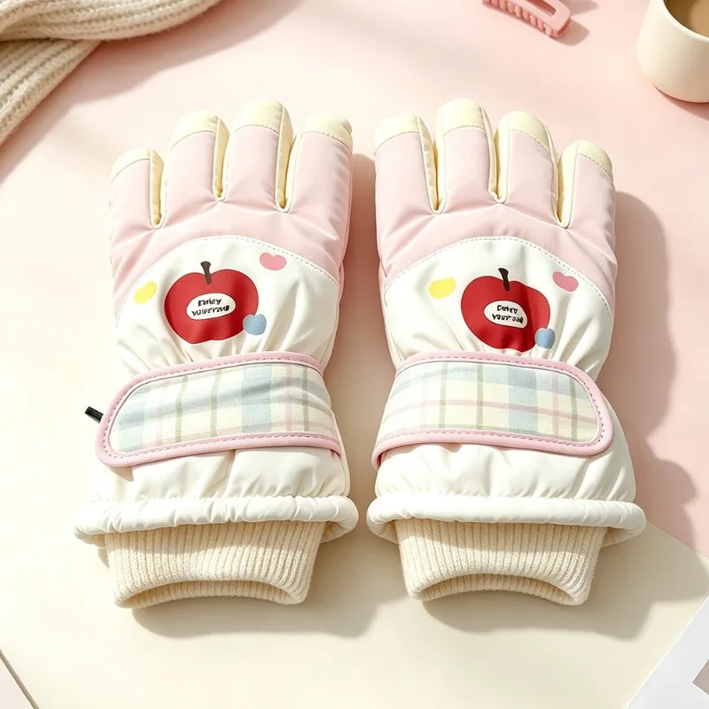 Winter Warm Outdoor Ski Gloves for Cycling Fleece Lined Thickened Windproof Water Repellent Non Slip Touchscreen Protective