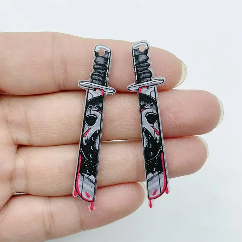 10 pieces of acrylic jewelry Halloween  pendant DIY earrings necklace jewelry making supplies view 3