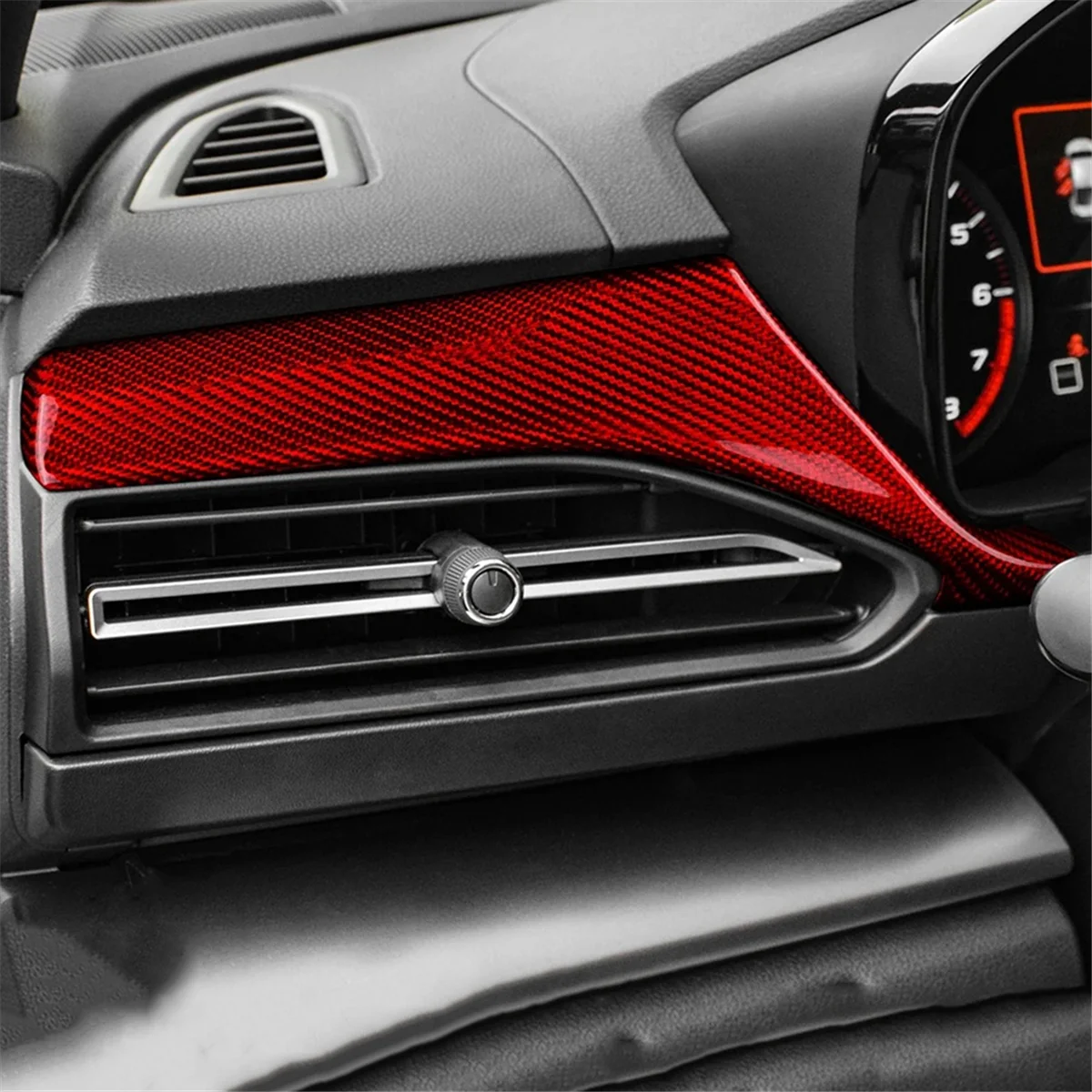 

Наклейка из настоящего твердого углеродного волокна для Subaru Crosstrek Impreza 2024 WRX/WRX STI 2022 2023, левая отделка главного водителя, красная