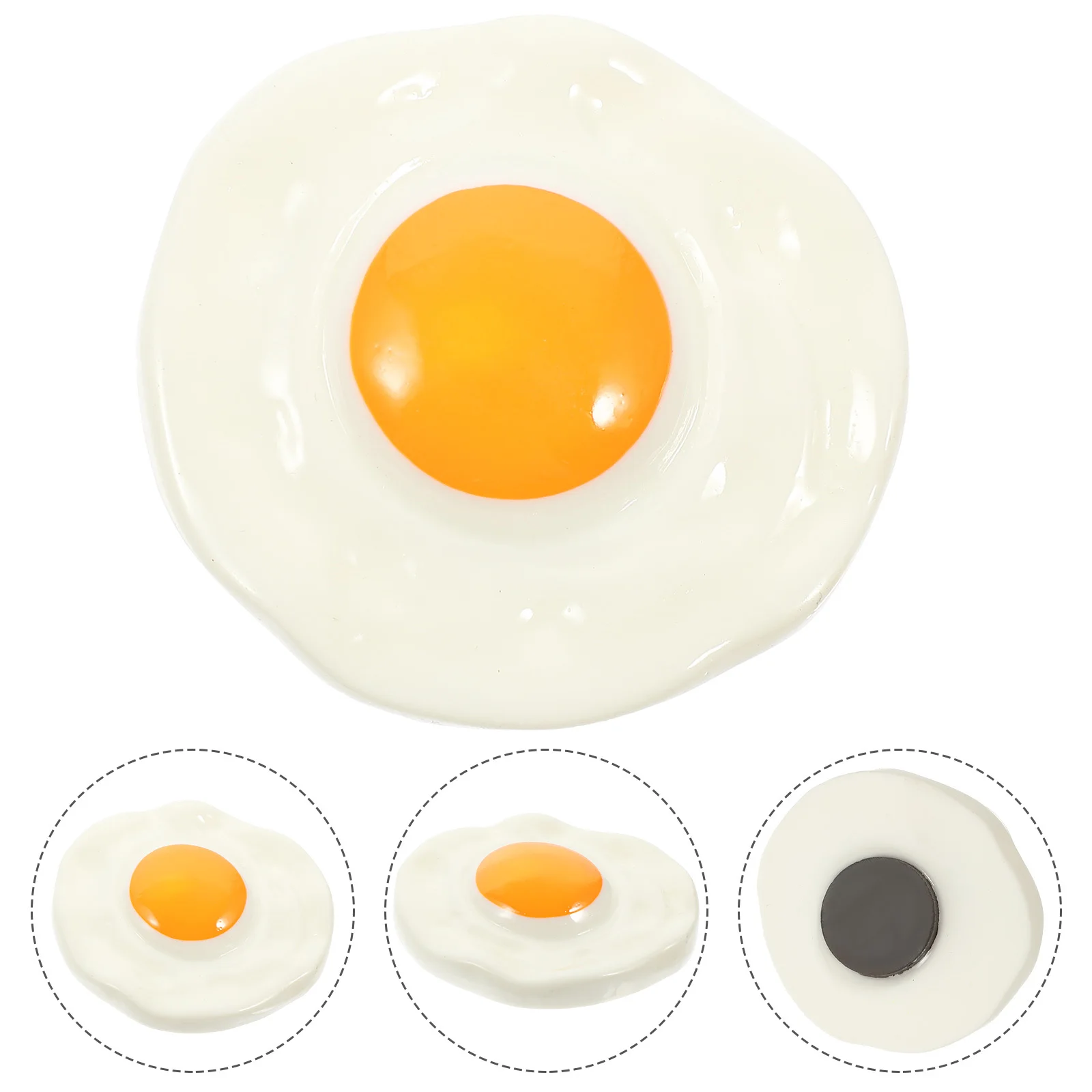 

3D Simulation Food Fridge Magnet Funny Fried Egg Shaped Resin Decorative Kitchen Accessory Fridge Magnet