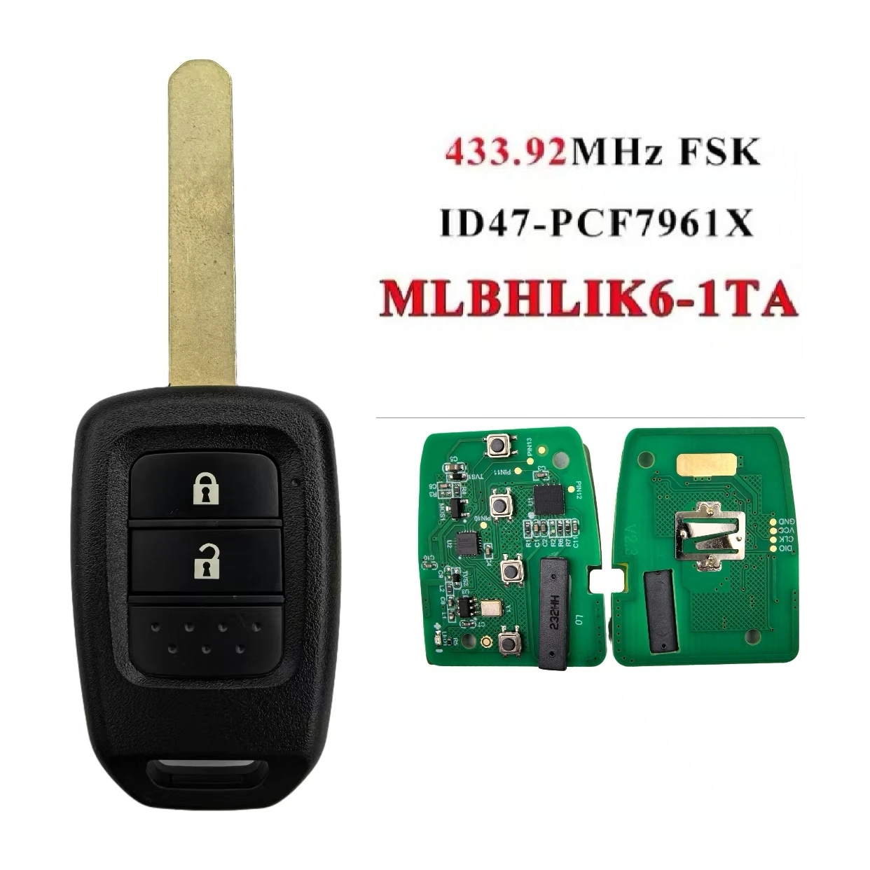 Jingxin 2/3/4BT MLBHLIK6-1TA/MLBHLIK6-1T PCF7961X ID47Chip Fernbedienung Autoschlüssel für Honda 2013-2015 CRV 2013-2017 Accord Civic – Detail 4