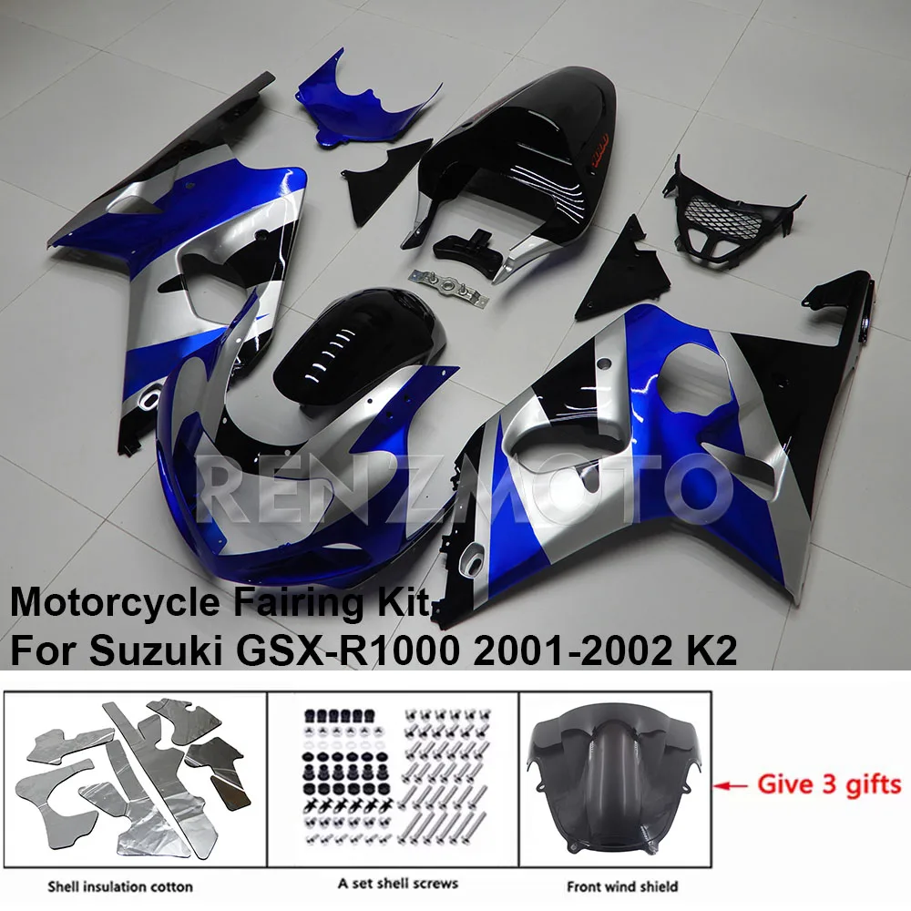 

S1001-102a For Suzuki GSX-R1000 2001-2002 K1 K2 Fairing Motorcycle Set Body Kit Decoration Plastic Guard Plate Accessories Shell