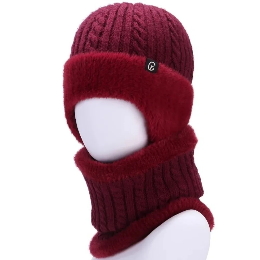 

New Polar Fleece Hat Scarf Set Coldproof Windproof Pullover Cap Warm Face Shield Outdoor Sports