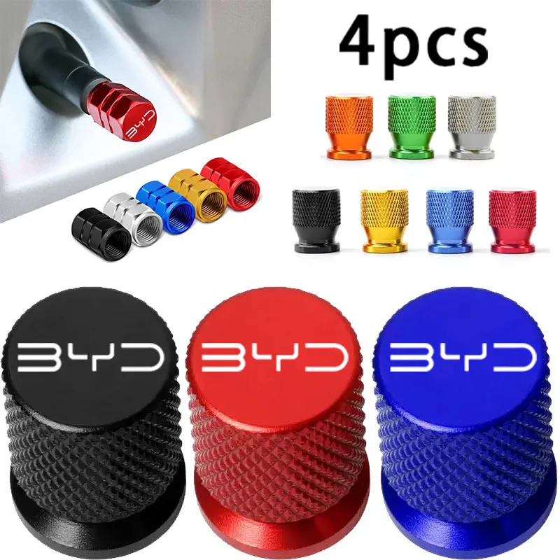 4PCS Car Accessories Car Tire Valve Cap For BYD ATTO ACT 3 Tang Song Plus Qin Yuan Han F0 F3 F6 S6 E6 Dolphin Seal Sea lion