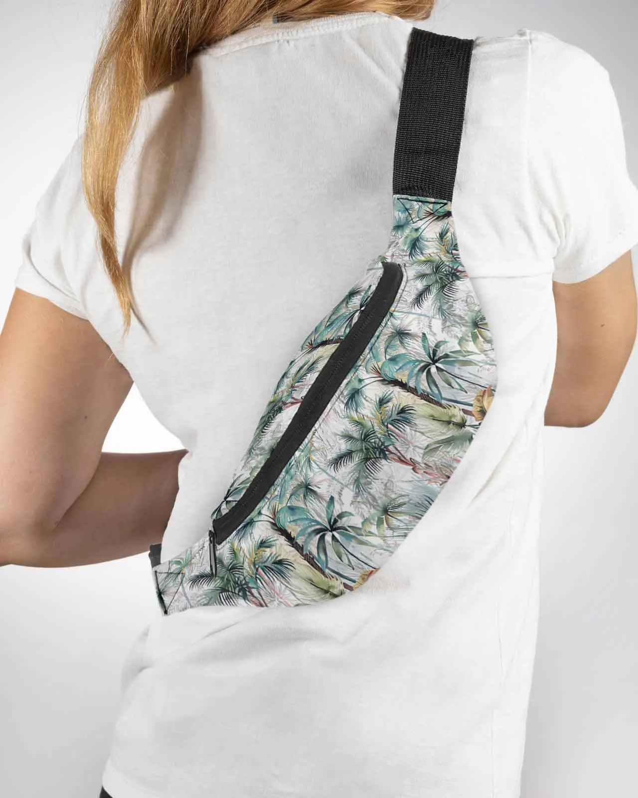 

Summer Hand Drawn Tropical Plants Phone Belt Bag Wallet Pouch Waterproof Banana Hip Bags Waist Bag Fanny Pack for Women Men