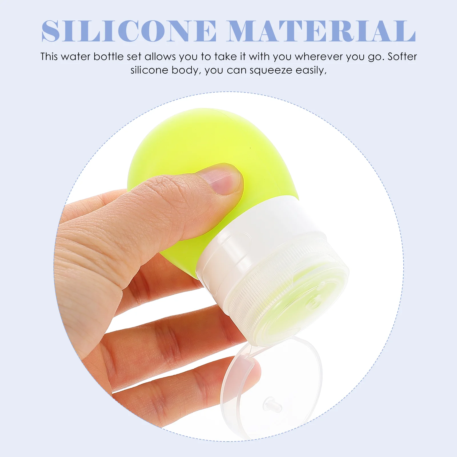 3 contenitori per articoli da toeletta in silicone da viaggio, contenitori per bottiglie da spremere, lozione, sapone da toilette