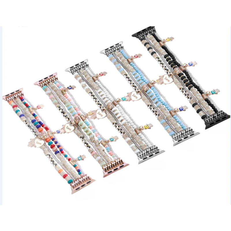 Bohemian Bracelet Resin Strap for Apple Watch 49mm 45mm 41mm 40mm 44mm Elastic for iWatch Band Series Ultra2 9 8 7 6 5 4 3 SE