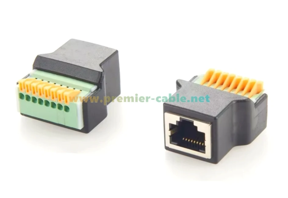 RJ45-Buchse, Breakout-Board, lötfrei, RJ45-Ethernet auf 8-polige Schnellverdrahtung, RJ45 8P8C, Federpress-Terminal, Crimp-Adapter-Extender – Detail 6