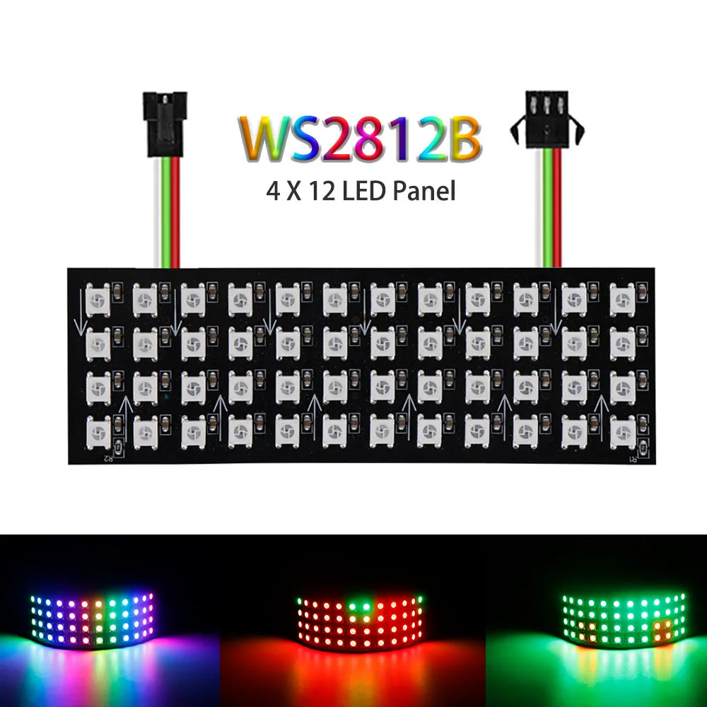 

WS2812B LED Digital Flexible Individually Addressable 4X12 48Pixels Panel Light WS2812IC Module Matrix Screen DC5V ﻿