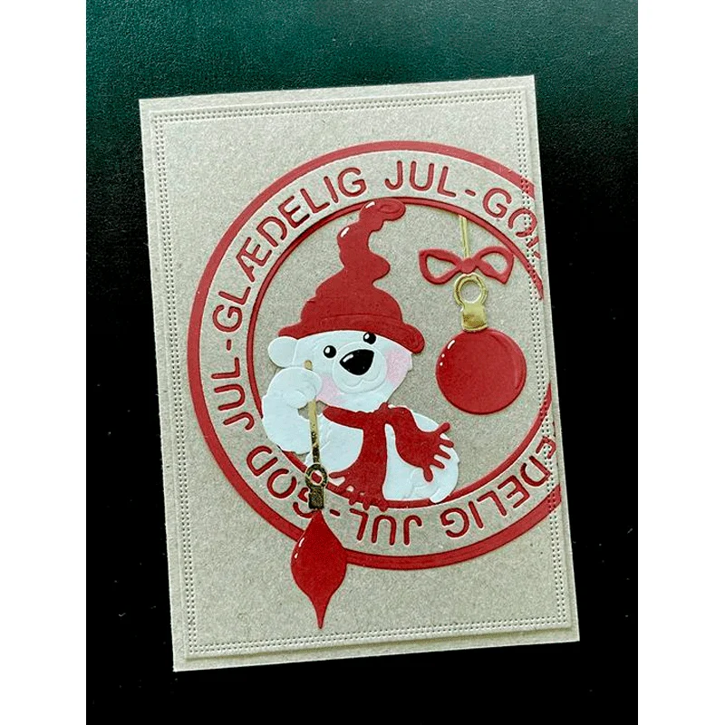 أغسطس جديد بواسطة لين قطع النقش يموت الدب القطبي يموت DIY بها بنفسك سكرابوكينغ بطاقة المعايدة قالب اليدوية عيد ميلاد سعيد يموت