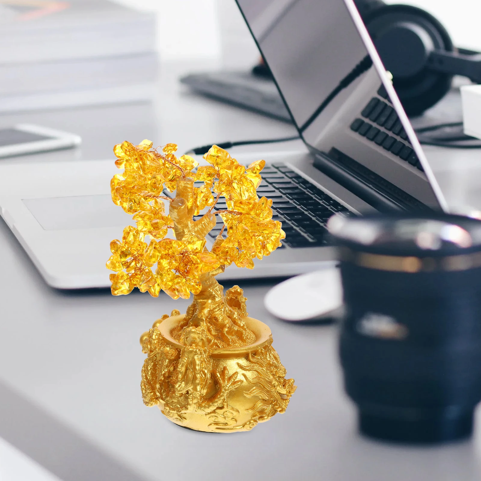 

1Pcs Crystal Money Tree Desktop Ornament Feng Shui Prosperity Decor Home Office Shop Gift Fortune Tree Decor Desktop Ornament