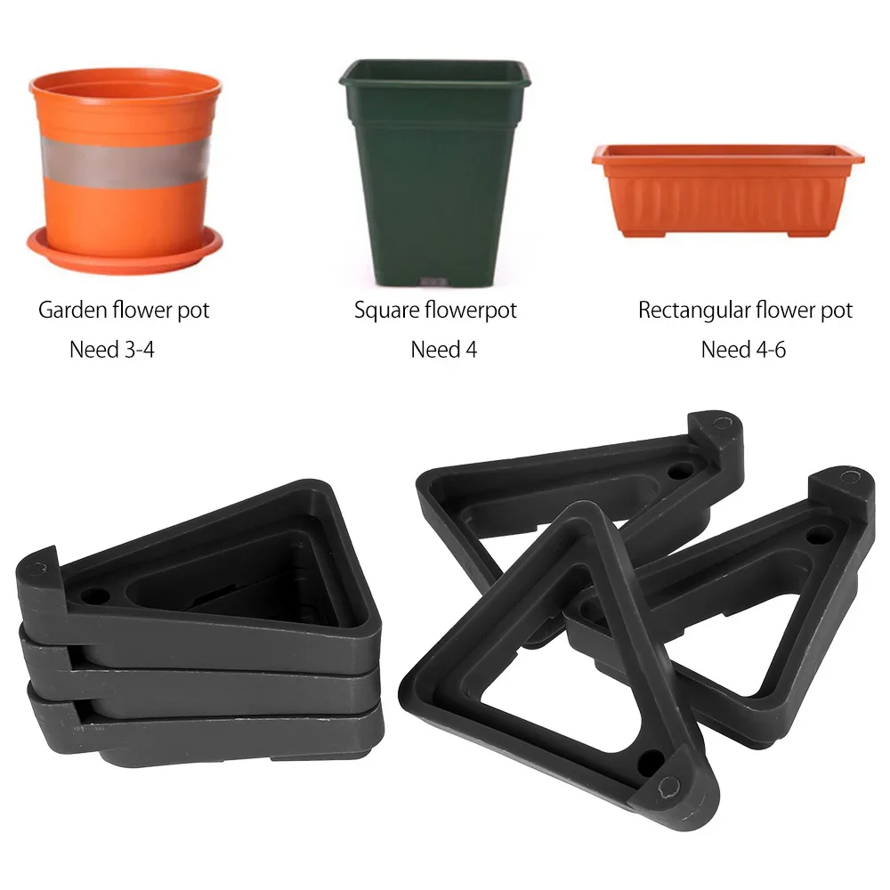 Pot Trays 24/12Pcs Plant Flower Pot Feet Stand Invisible Risers Toes Lifters Triangle Garden Supplies Invisible Pot Lifters