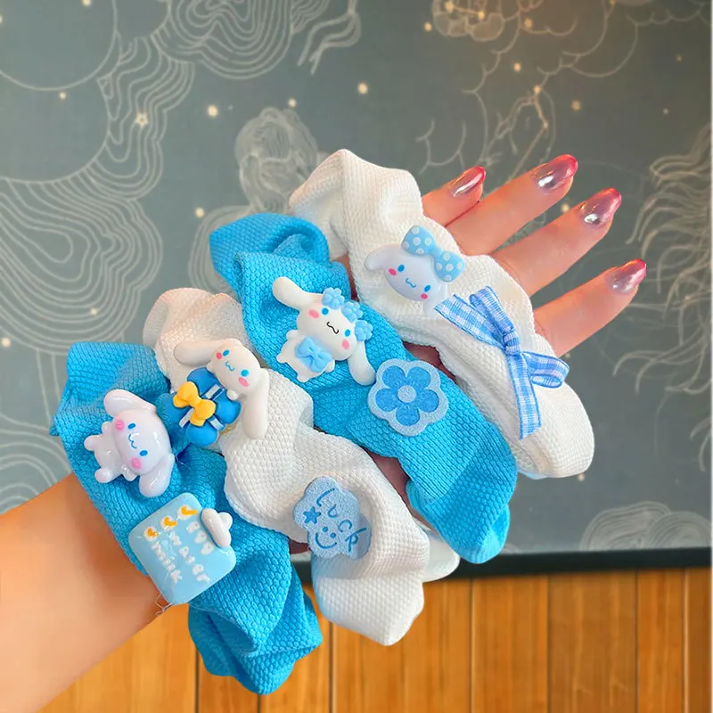 Sanrio Cinnamoroll tocado senior sense perla cuerda para el cabello banda flotante diadema de lujo círculo para el cabello funda ins banda de cuero