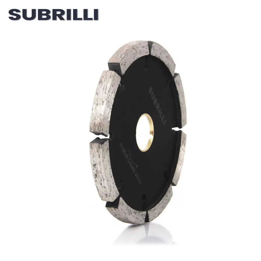 SUBRILLI 4" Diamond Tuck Point Saw Blade Concrete Stone Grooving Tool 8mm Thick Segment Concrete Tuck Pointing Cutting Disc