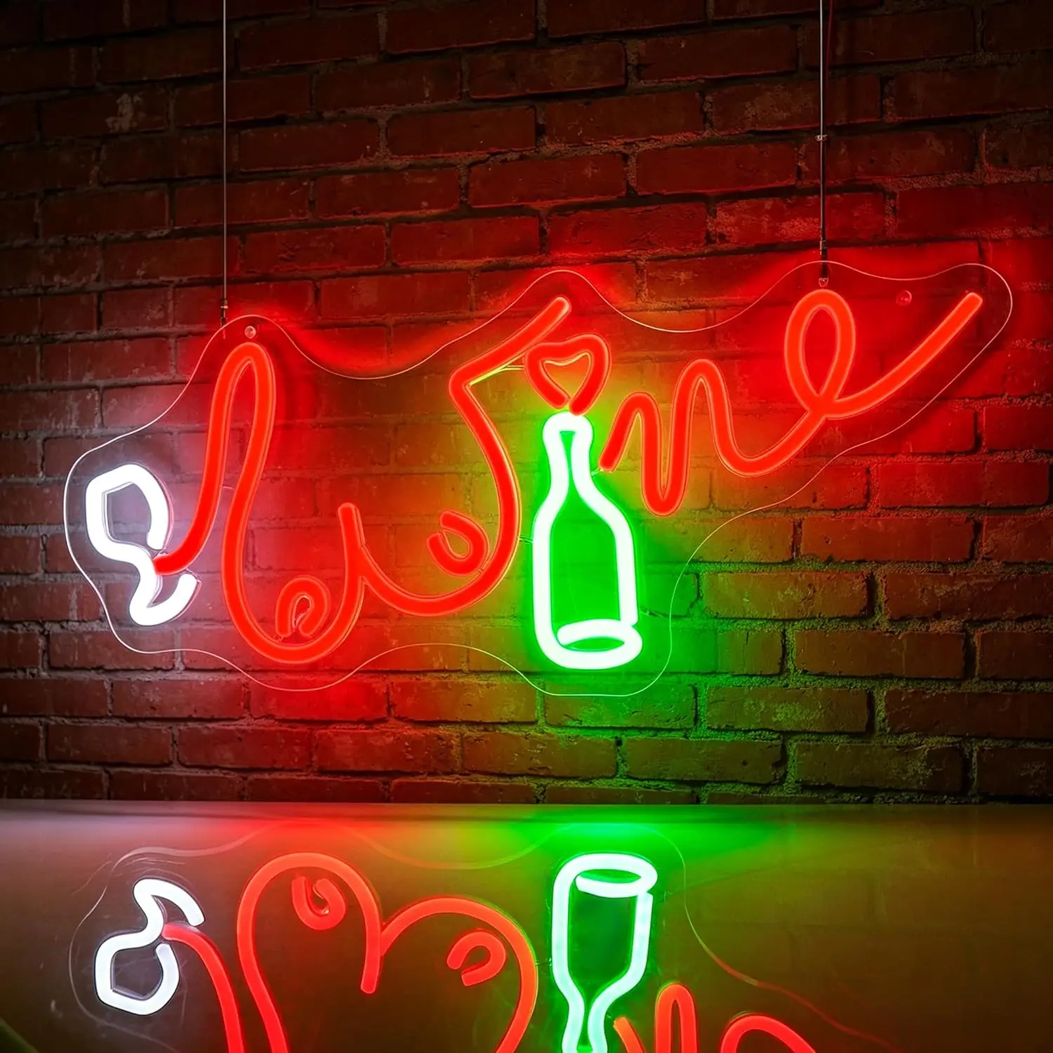 

Wine Neon Sign Neon Signs Dimmable Red LED Neon Light Sign for Bedroom Man Cave Pub Party Bar Restaurant Decor USB Powered Gift