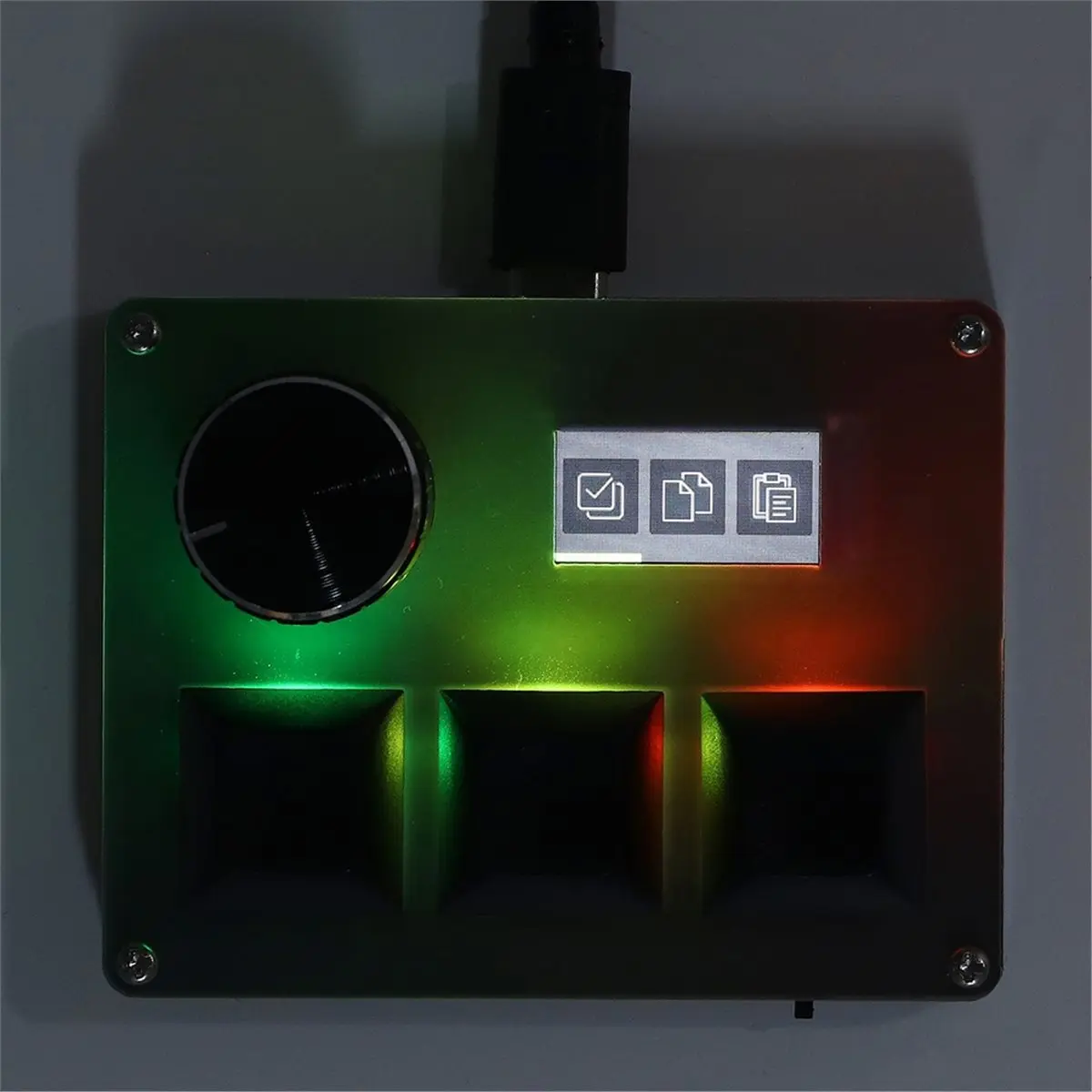 618 Mega Sale 3 Keys Small Keyboard with Knob,RGB Backlit Macro Pad,0.96