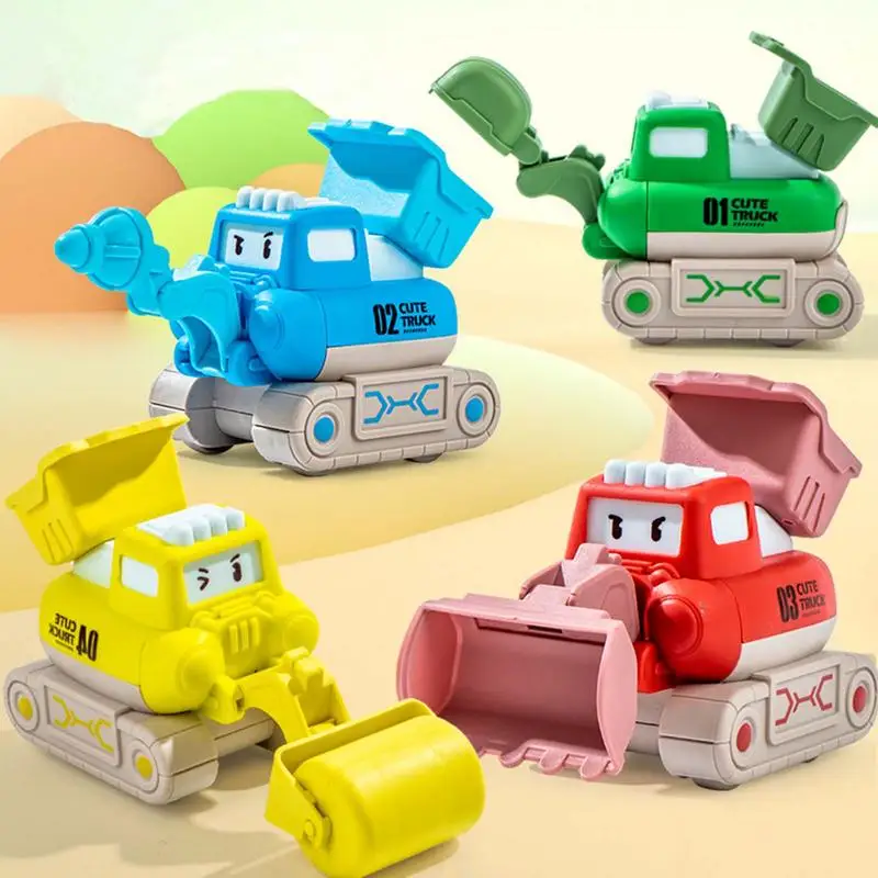 Mini camión de construcción, coches de fricción para niños pequeños, camiones de juego de construcción, vehículos de ingeniería, juguetes simulados de ingeniería