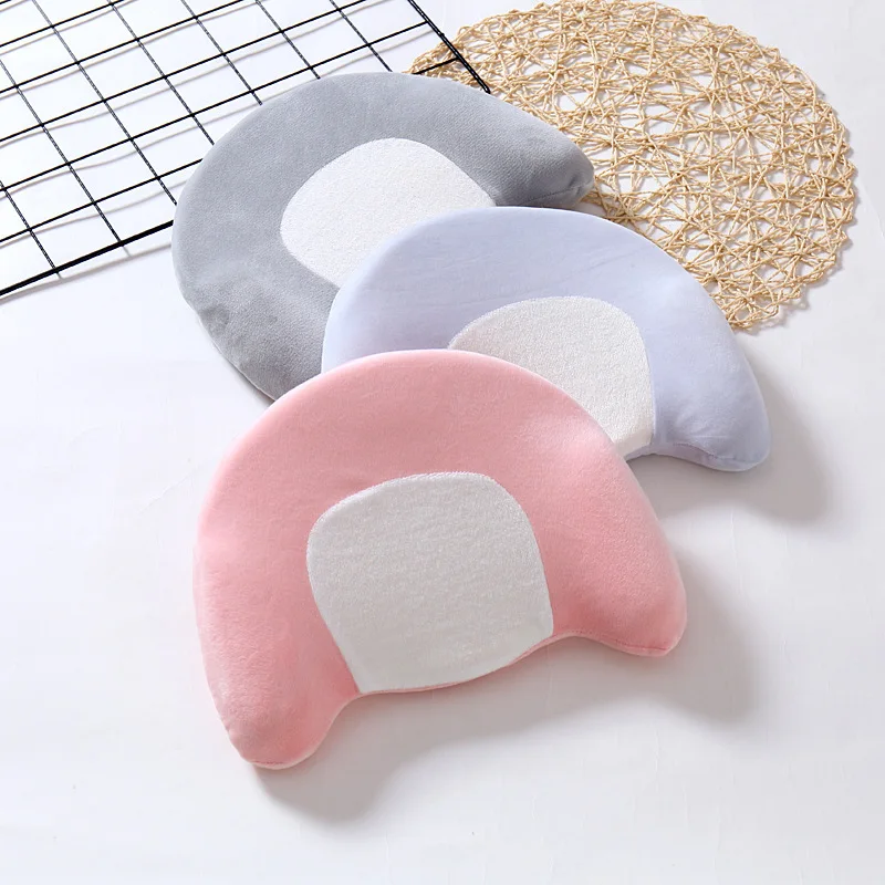 Almohada para recién nacido, almohada para bebé en forma de U hecha de espuma viscoelástica de terciopelo dorado diseñada para bebés de 6 a 18 meses