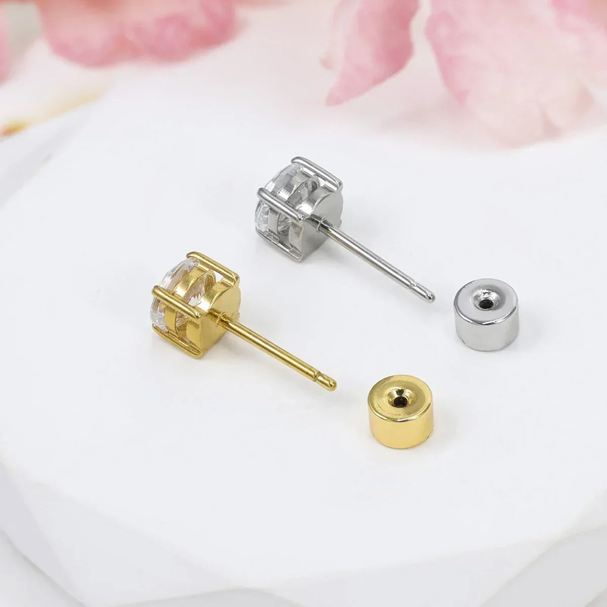 3 مجموعات من 18 قيراط مطلية بالذهب دوامة التلاشي الجراحية الصلب أقراط دوامة مسطحة الظهر مسمار نوع الغضروف أقراط #4