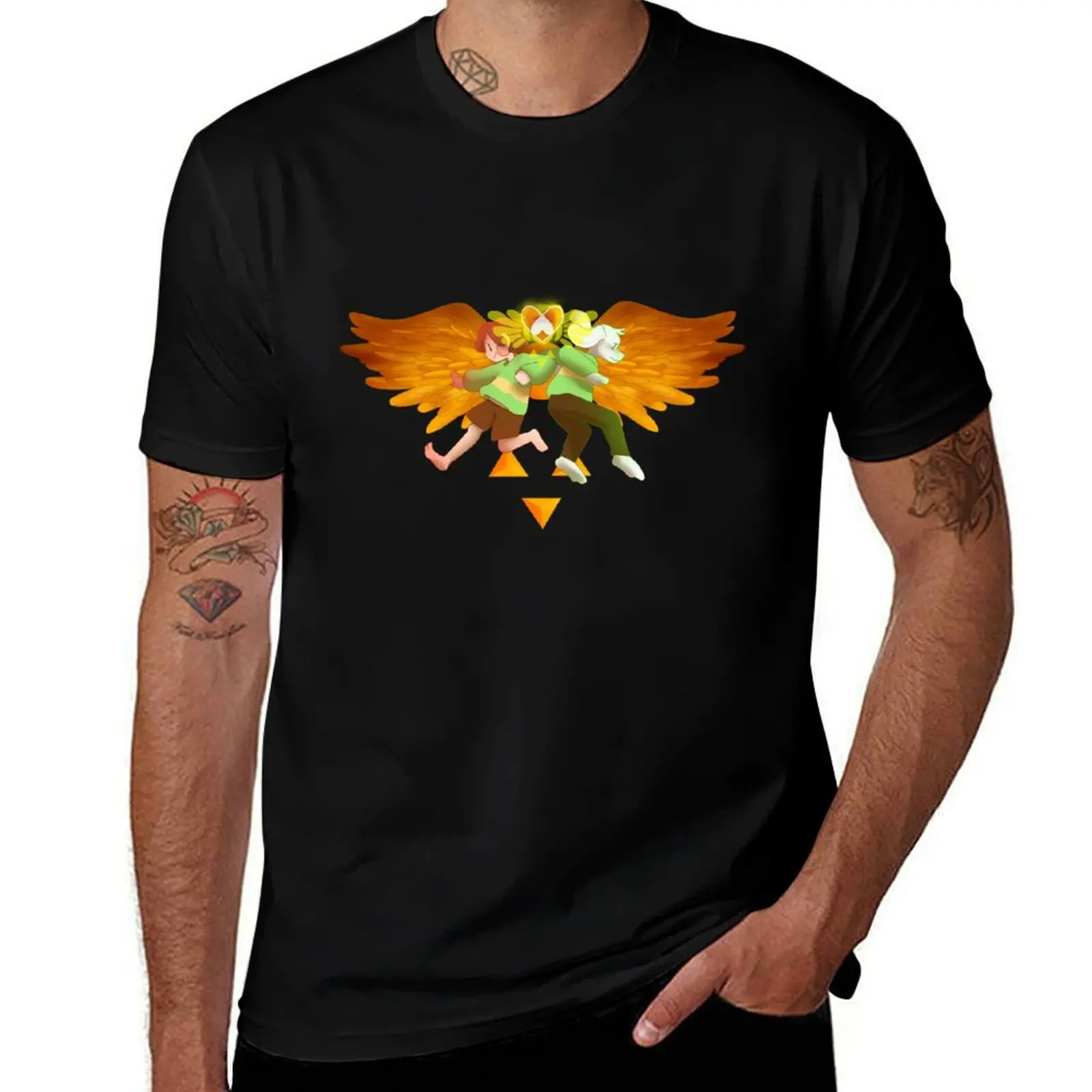 Chara and Asriel Dreemurr, Deltarune T-Shirt Durable Work Wear T-Shirt