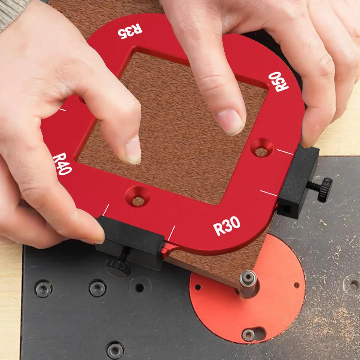 Router Table Jig R10-R50 Aluminum Radius Template Round Corner Woodworking Guide