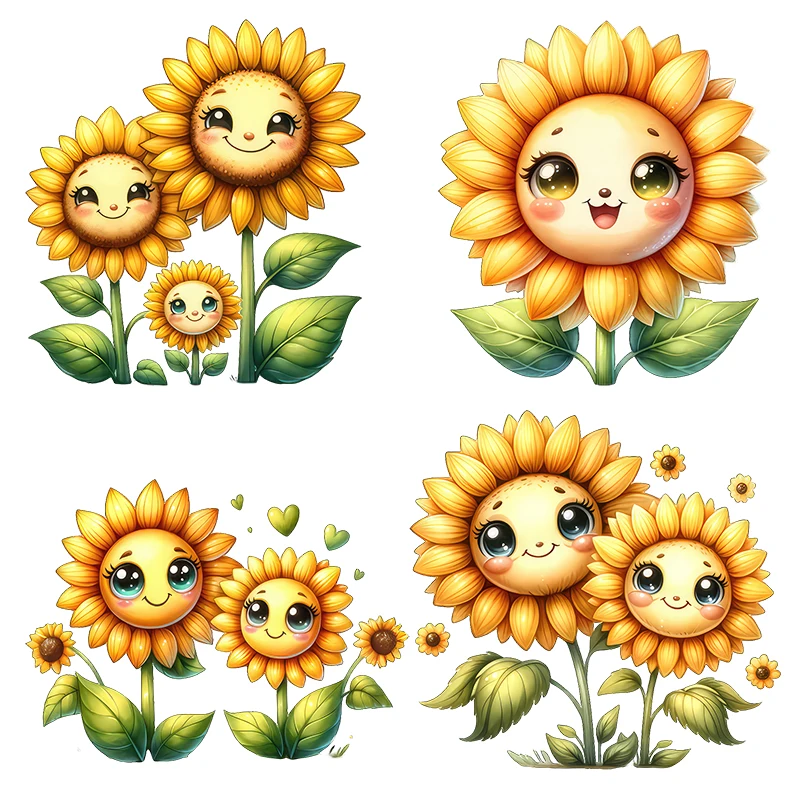 Three Ratels CD211 Cartoon Sunflower Doll Wall Stickers for Children's Bedroom Decoration Funny Car decals