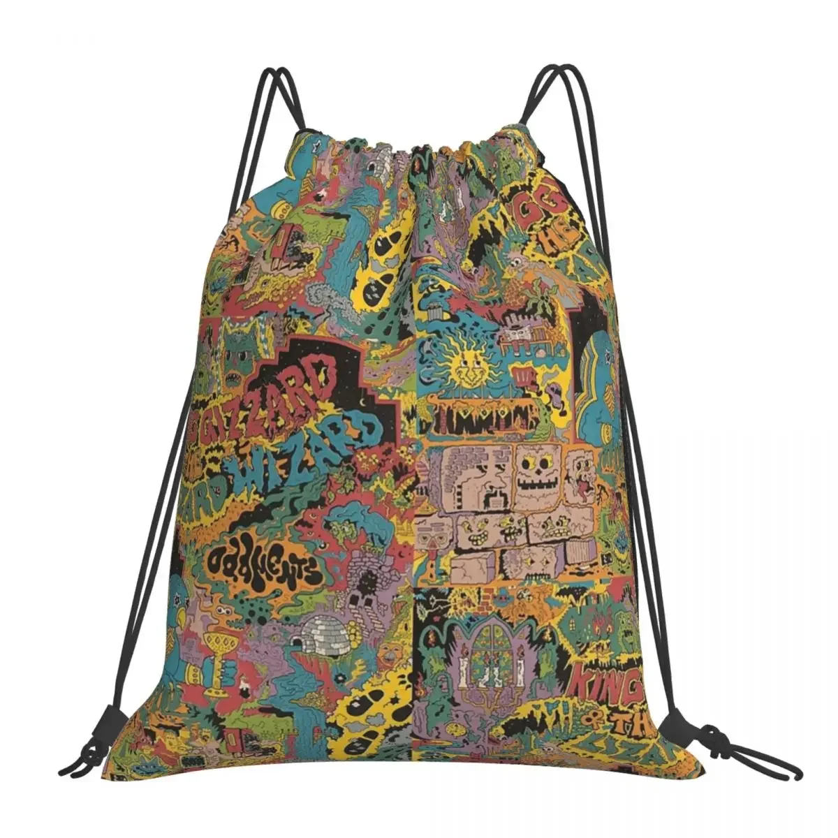 King Gizzard And The Lizard Wizard - Oddments Backpacks Portable Drawstring Bags Drawstring Bundle Pocket Shoes Bag BookBag