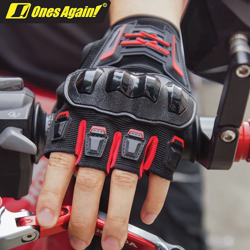 

Ones Again Half Finger Motorcycle Gloves Full Palm Non-slip Guantes Moto Motorcycle Fingerless Glove Moto Cycling Biker Racing